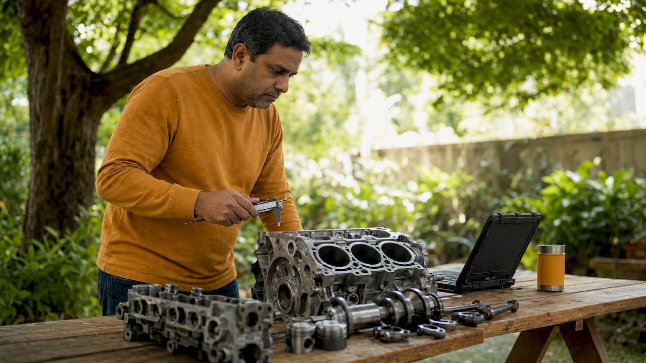 Engineer evaluating Kia engine reliability data